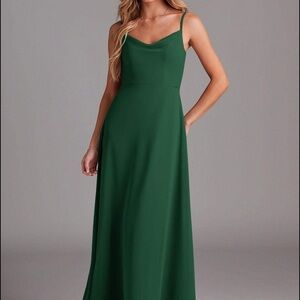 Azazie Green Spaghetti Strap Maxi Sundress